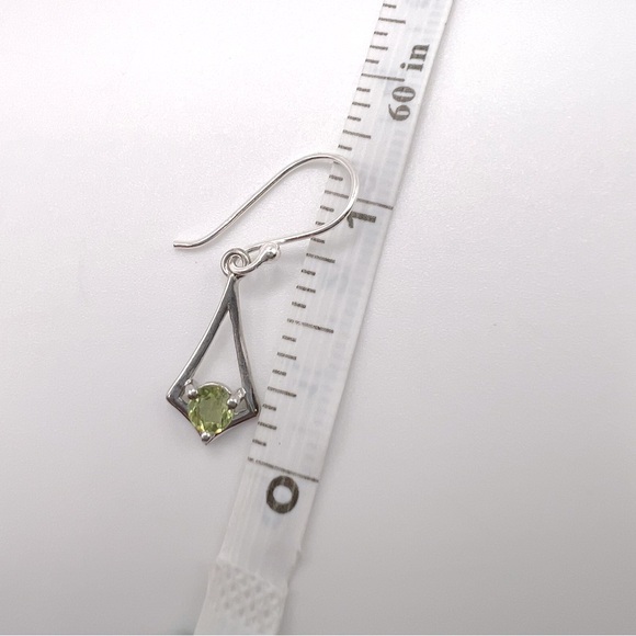 Genuine Peridot .925 Sterling Silver Earrings - Picture 10 of 11